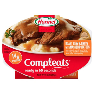 Hormel Compleats Microwave Meals Homestyle Roast Beef & Gravy with Mashed Potatoes - 9 Oz