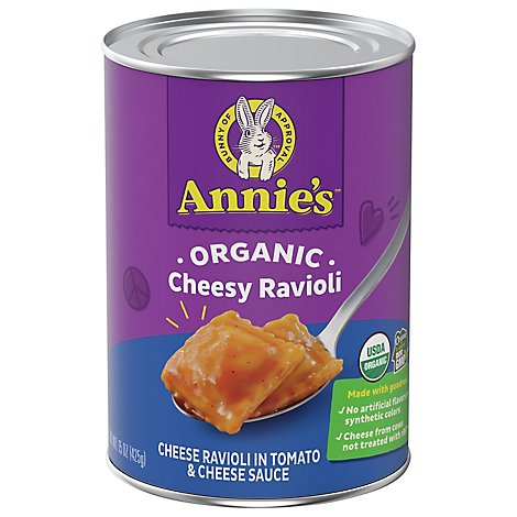 Annies Homegrown Organic Pasta Ravioli Cheesy in Tomato & Cheese Sauce - 15 Oz