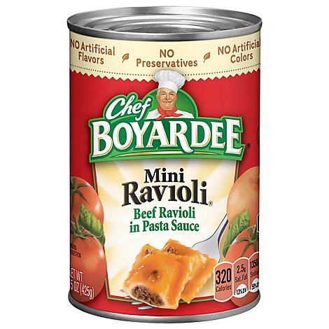 Chef Boyardee Pasta Mini Ravioli Beef in Tomato & Meat Sauce - 15 Oz