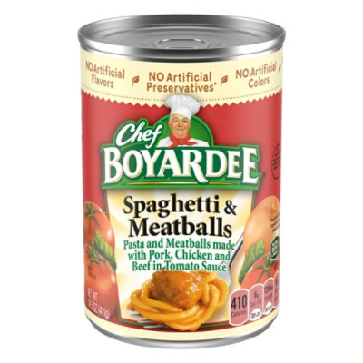 Chef Boyardee Pasta Spaghetti & Meatballs - 14.5 Oz - Albertsons