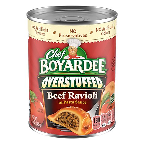 Chef Boyardee Pasta Overstuffed Ravioli Beef - 15 Oz