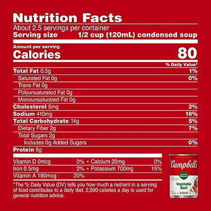 Campbells Healthy Request Soup Condensed Vegetable Beef - 10.75 Oz - Image 4