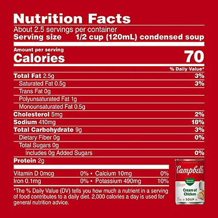 Campbells Healthy Request Soup Condensed Cream of Chicken - 10.5 Oz - Image 3