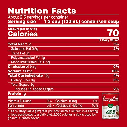 Campbells Healthy Request Soup Condensed Cream of Mushroom - 10.5 Oz - Image 5