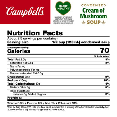 Campbell's Condensed Heart Healthy Cream of Mushroom Soup - 10.5 Oz - Image 4