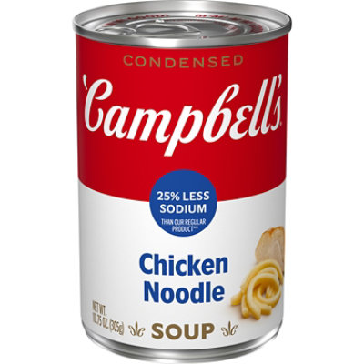 Campbells Soup Condensed Chicken Noodle 25% Less Sodium - 10.75 Oz