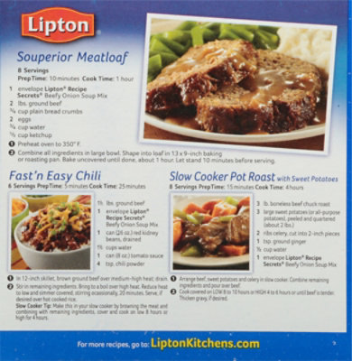 Lipton Recipe Secrets Recipe Soup & Dip Mix Beefy Onion 2 Count - 2.2 Oz - Image 6