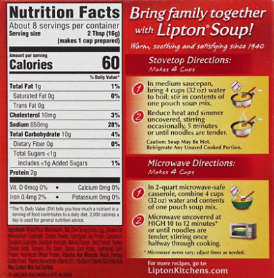 Lipton Soup Secrets Soup Mix With Real Chicken Broth Noodle Soup 2 Count - 4.5 Oz - Image 6