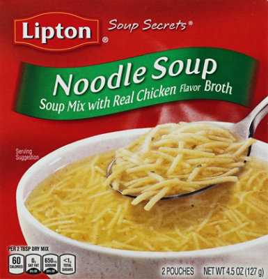 Lipton Soup Secrets Soup Mix With Real Chicken Broth Noodle Soup 2 Count - 4.5 Oz - Image 2