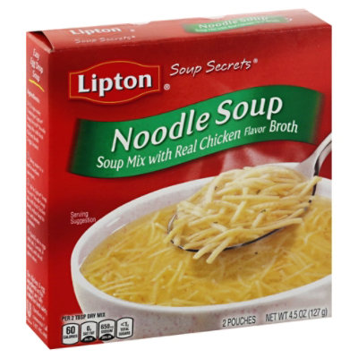 Lipton Soup Secrets Natural Kosher Chicken Flavor Noodle Soup Mix, 2 count,  4.87 oz