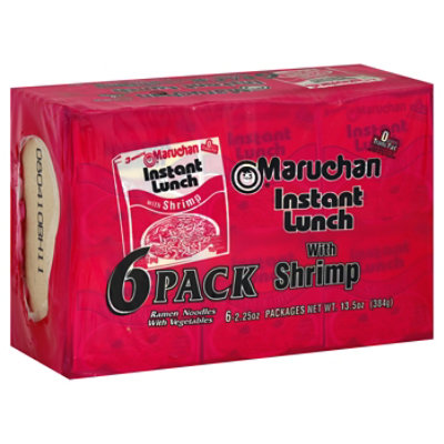 Maruchan Instant Lunch Ramen Noodle Soup with Shrimp - 6-2.25 Oz - Image 1