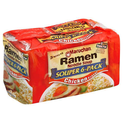 Maruchan® Chicken Flavor Ramen Noodle Soup, 6 ct - Pay Less Super Markets