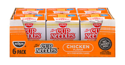 Nissin Cup Noodles Ramen Noodle Soup Chicken Flavor - 6-2.25 Oz - Image 1