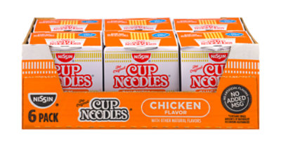 Nissin Cup Noodles Ramen Noodle Soup Chicken Flavor - 6-2.25 Oz
