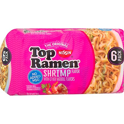 Nissin Top Ramen Ramen Noodle Soup Shrimp Flavor - 6-3 Oz - Image 1