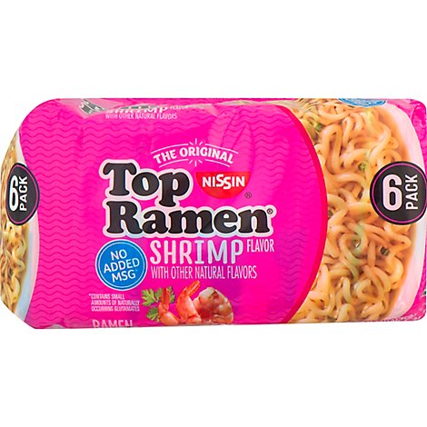 Nissin Top Ramen Ramen Noodle Soup Shrimp Flavor - 6-3 Oz