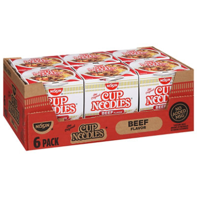 Nissin Cup Noodles Ramen Noodle Soup Beef Flavor - 6-2.25 Oz - Image 2