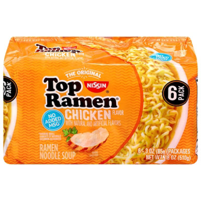 Nissin Top Ramen Ramen Noodle Soup Chicken Flavor - 6-3 Oz - Image 1
