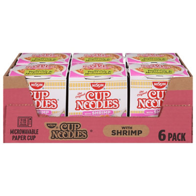 Nissin Cup Noodles Ramen Noodle Soup With Shrimp - 6-2.25 Oz - Image 1