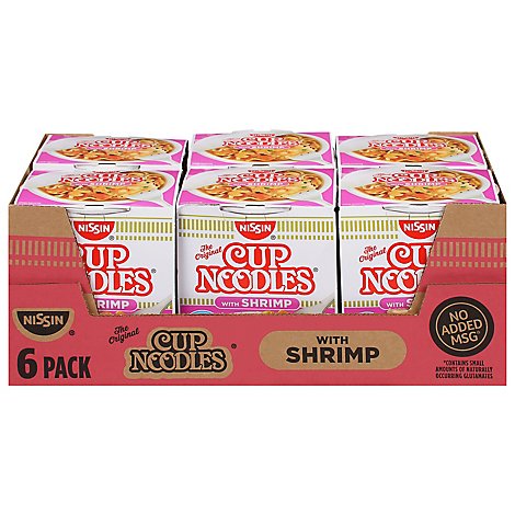 Nissin Cup Noodles Ramen Noodle Soup With Shrimp - 6-2.25 Oz