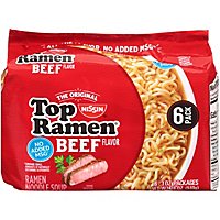 Nissin Top Ramen Ramen Noodle Soup Beef Flavor - 6-3 Oz - Image 1