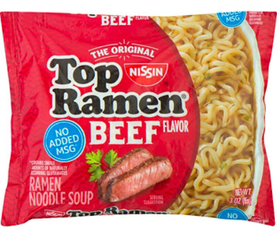 Nissin Top Ramen Ramen Noodle Soup Beef Flavor - 3 Oz