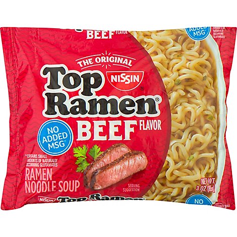 Nissin Top Ramen Ramen Noodle Soup Beef Flavor - 3 Oz