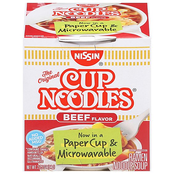 Nissin Cup Noodles Ramen Noodle Soup Beef Flavor - 2.25 Oz