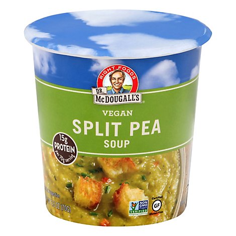 Dr. McDougalls Soup Gluten Free Vegan Split Pea With Barley - 2.5 Oz