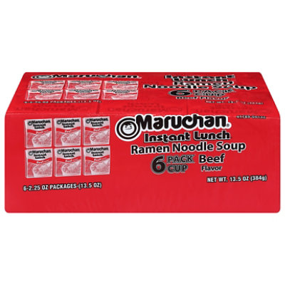 Maruchan Instant Lunch Ramen Noodle Soup Beef Flavor - 6-2.25 Oz - Image 2