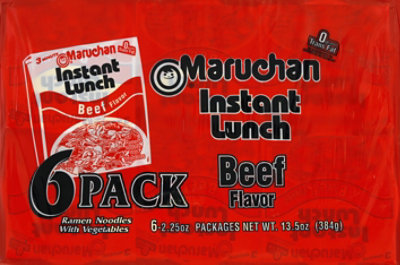 Maruchan Instant Lunch Ramen Noodle Soup Beef Flavor - 6-2.25 Oz - Image 2