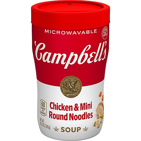 Campbells Soup Soup on the Go Chicken & Mini Round Noodles Cup - 10.75 Oz