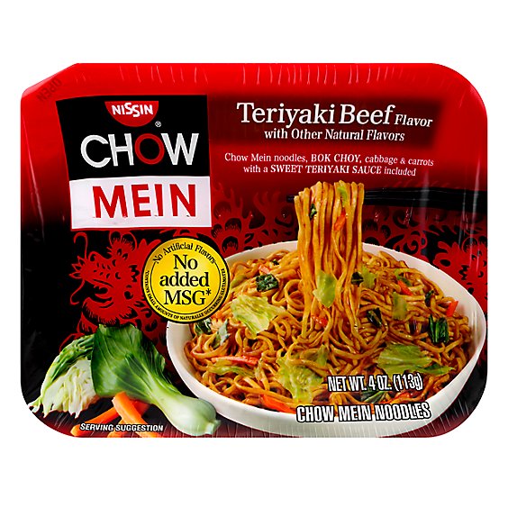 Nissin Chow Mein Noodle Premium Teriyaki Beef Flavor - 4 Oz