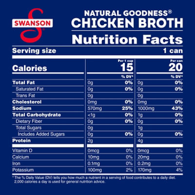 Swanson Natural Goodness 100% Natural - 33% Less Sodium Chicken Broth - 14.5 Oz - Image 4