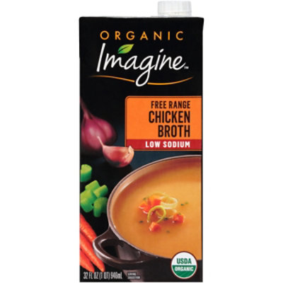 Imagine Natural Creations Organic Broth Chicken Free Range Low Sodium - 32 Fl. Oz.
