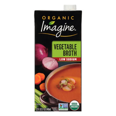 Imagine Natural Creations Organic Broth Vegetable Low Sodium - 32 Fl. Oz. - Image 1