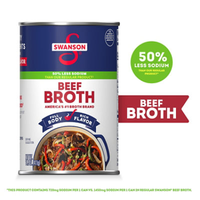 Swanson 50% Less Sodium Beef Broth - 14.5 Oz