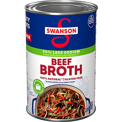 Swanson Broth Beef 50% Less Sodium - 14.5 Oz - Image 2