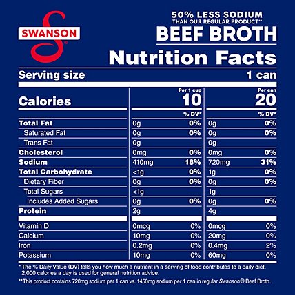 Swanson Broth Beef 50% Less Sodium - 14.5 Oz - Image 5