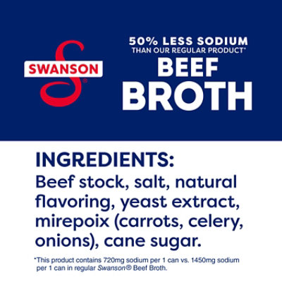 Swanson 100% Natural - 50% Less Sodium Beef Broth - 14.5 Oz - Image 5