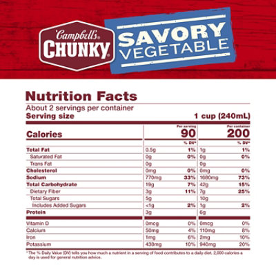 Campbell's Chunky Savory Vegetable Soup - 18.8 Oz - Image 4