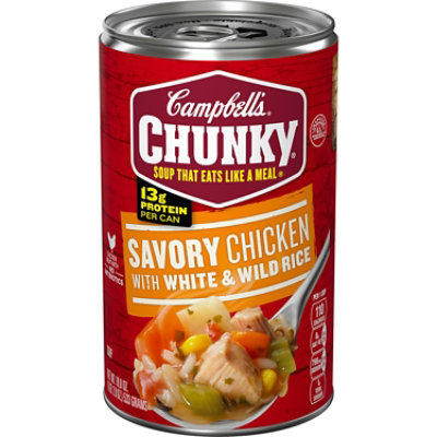 Campbell's Chunky Soup - Savory Chicken with White and Wild Rice Soup - 18.8 Oz - Image 1