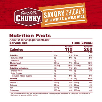 Campbell's Chunky Soup - Savory Chicken with White and Wild Rice Soup - 18.8 Oz - Image 4