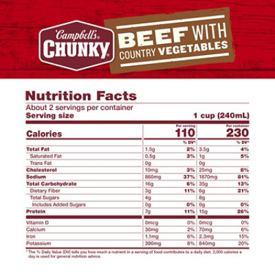 Campbell's Chunky Beef Soup with Country Vegetables - 18.8 Oz - Image 4