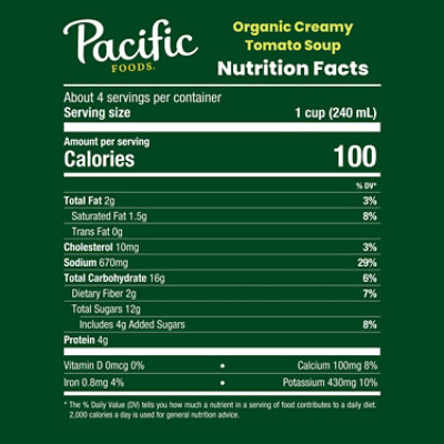 Pacific Foods Organic Creamy Tomato Soup - 32 Fl Oz - Image 4