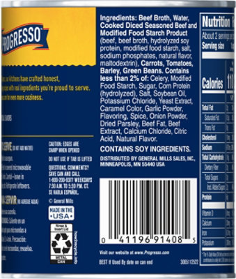 Progresso Rich & Hearty Soup Savory Beef Barley Vegetable - 18.6 Oz - Image 6