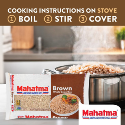 Mahatma Brown Whole Grain Rice In Bag - 2 Lb - Image 2