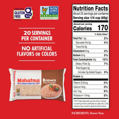 Mahatma Brown Whole Grain Rice In Bag - 2 Lb - Image 5