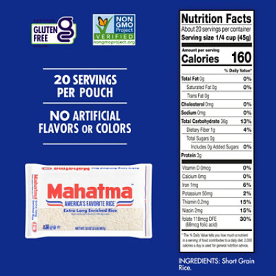 Mahatma Extra Long Enriched Rice In Bag - 2 Lb - Image 5