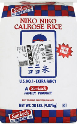 Sun Luck Rice Calrose Niko Niko - 20 Lb - Image 2